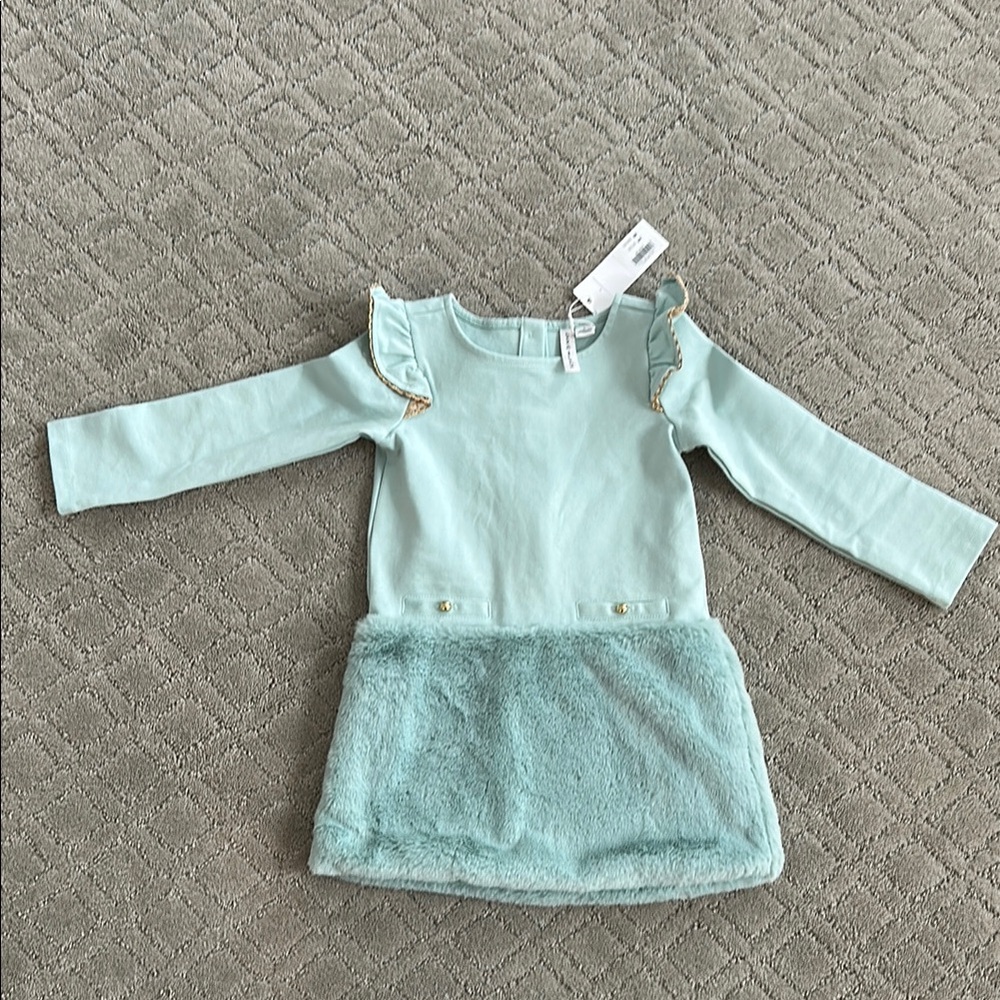Girls' Mint Green Long Sleeve Dress
